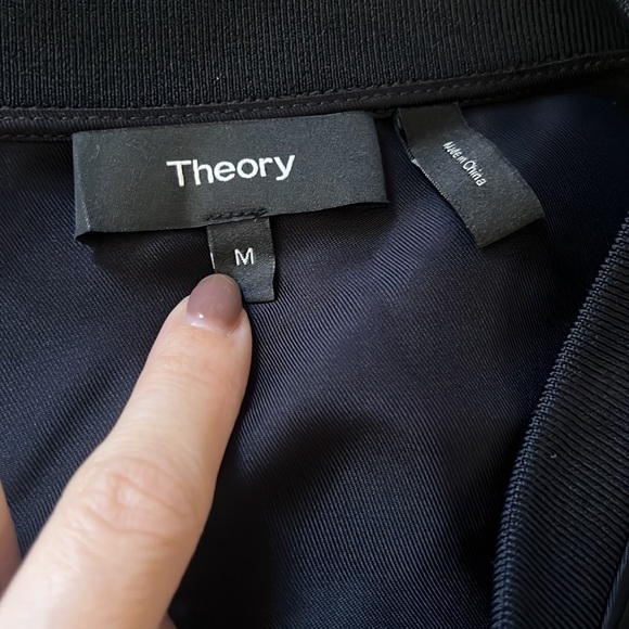 Theory Tie Bomber Jacket, Black, Durham Tech,  Sz M - Picture 9 of 13